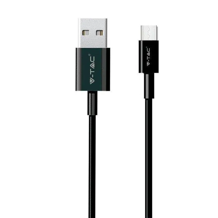 Bardzo popularny produkt - Przewód USB V-TAC typ C 1M czarny seria srebrna VT-5322