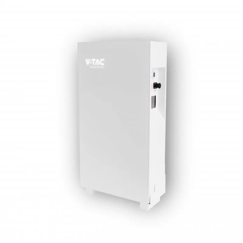 Magazyn bank energii V-TAC biały szklany front 16.07kWh 314Ah/51.2V LiFePO4 BMS VT-16076W 10 lat gwarancji | Produkt wysokiej jakości