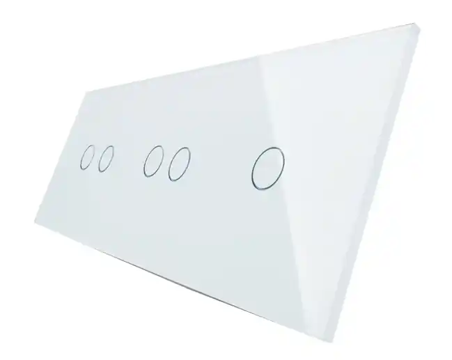 Pięcioprzyciskowy potrójny biały panel szklany 70122-61 LIVOLO - Wysyłka od ręki
