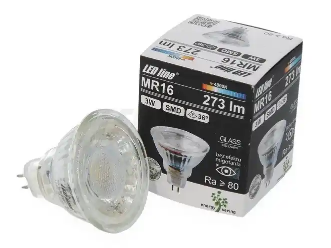 Kup online | Żarówka LED line MR16 SMD 10~14V AC/DC 3W 273lm 36˚ biała dzienna 4000K