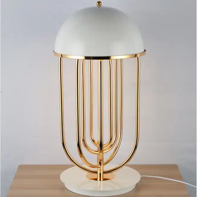 Kupuj bezpiecznie - Lampa stołowa Dolce Vita biało-złota