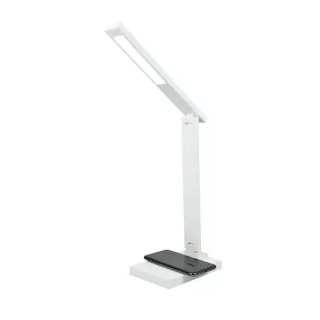 Oszczędź - Lampka biurkowa LED Sara z ładowarką indukcyjną wireless biała