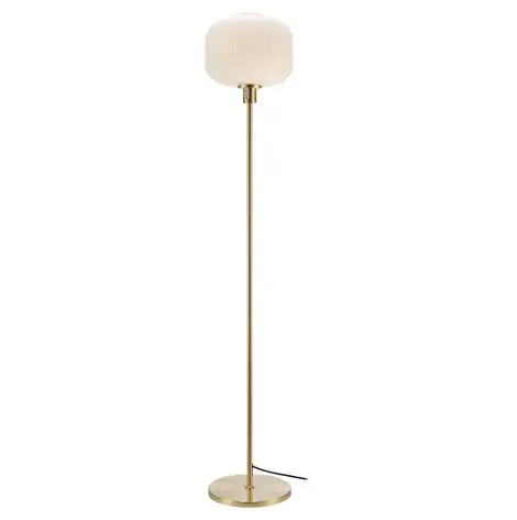 Wyprzedaż - Lampa stojąca SOBER Floor Brushed Brass/White