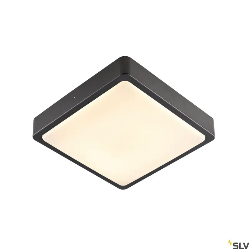 Właśnie dodano - AINOS SQUARE SENSOR lampa ścienna/sufitowa zewnętrzna SLV, LED, antracytowy, przełącznik CCT, 3000/4000K, z czujnikiem ruchu
