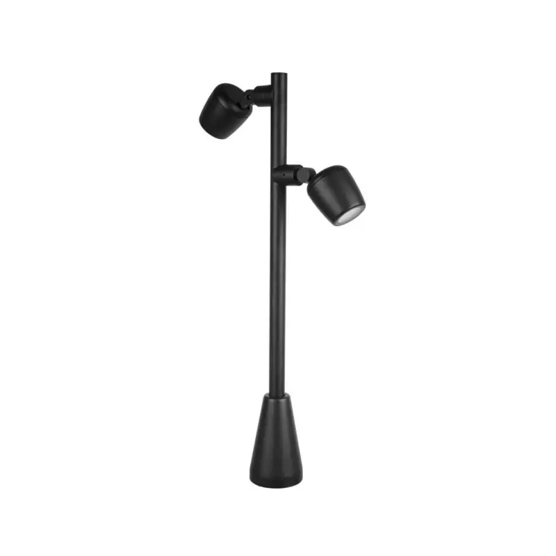 Wysyłka od ręki | DUBLO DBL-700 lampa stojąca zewnętrzna 70cm SU-MA, czarny, dwie głowice, IP65, 2x GU10
