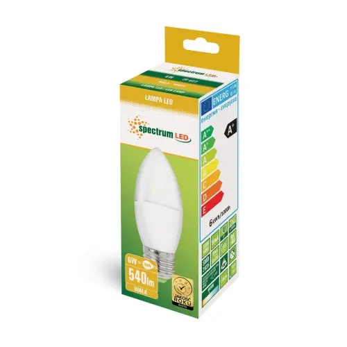 ŻARÓWKA LED 6W ŚWIECZKA 4000K E27 WOJ+14352 SPECTRUMLED | Jakość premium